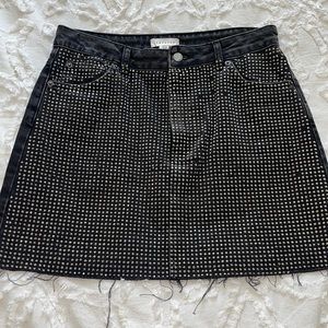 Topshop black denim skirt